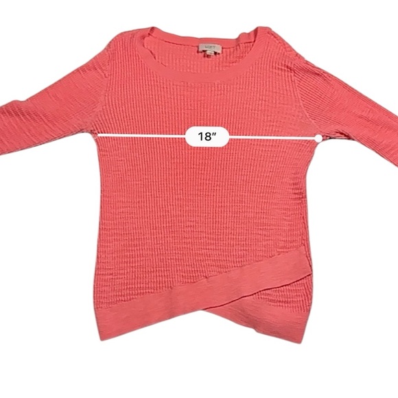LOFT Coral Long Sleeve Asymmetrical Hem Sweater Size M - Picture 14 of 17